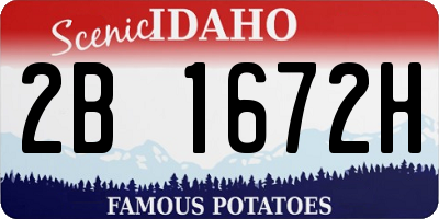 ID license plate 2B1672H