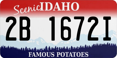 ID license plate 2B1672I