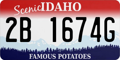 ID license plate 2B1674G