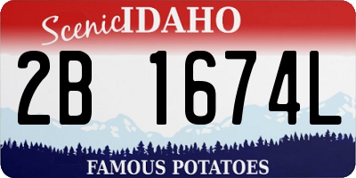 ID license plate 2B1674L