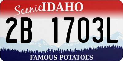 ID license plate 2B1703L