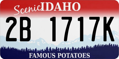 ID license plate 2B1717K