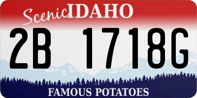 ID license plate 2B1718G