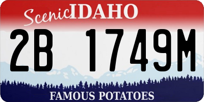 ID license plate 2B1749M