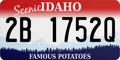 ID license plate 2B1752Q