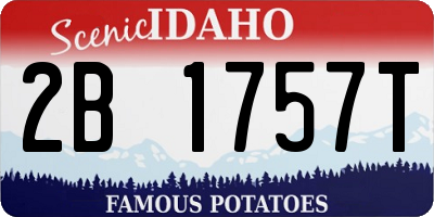 ID license plate 2B1757T