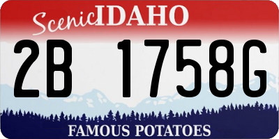 ID license plate 2B1758G