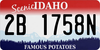 ID license plate 2B1758N