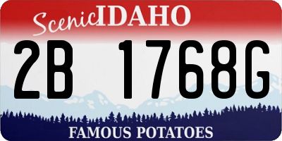 ID license plate 2B1768G