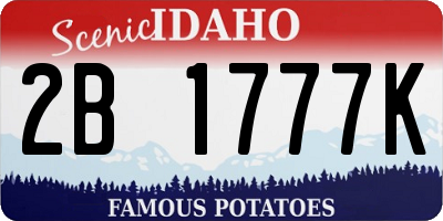 ID license plate 2B1777K