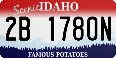 ID license plate 2B1780N