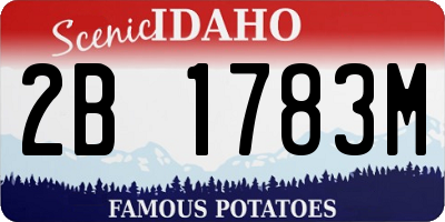ID license plate 2B1783M