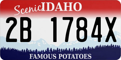 ID license plate 2B1784X