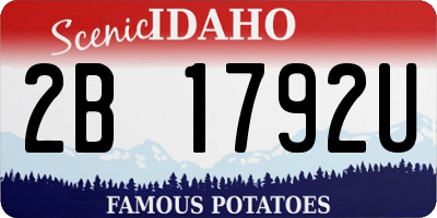 ID license plate 2B1792U