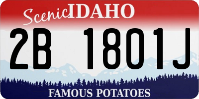 ID license plate 2B1801J