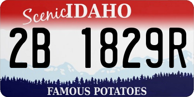 ID license plate 2B1829R