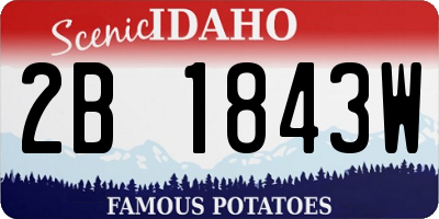 ID license plate 2B1843W