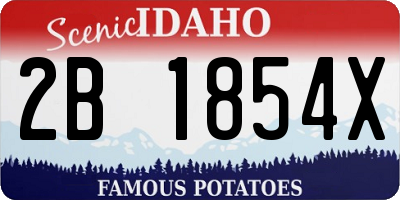 ID license plate 2B1854X