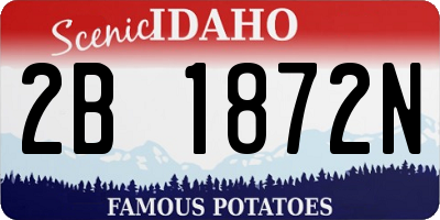 ID license plate 2B1872N