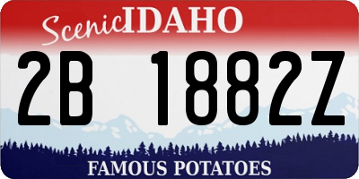 ID license plate 2B1882Z