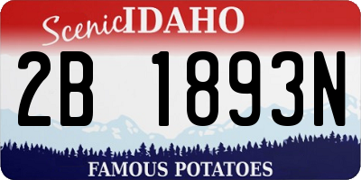 ID license plate 2B1893N