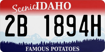 ID license plate 2B1894H