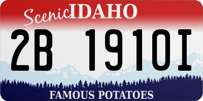 ID license plate 2B1910I