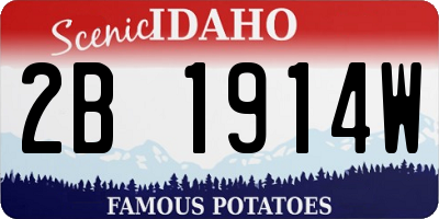 ID license plate 2B1914W