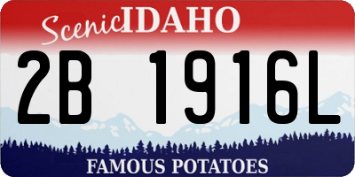 ID license plate 2B1916L