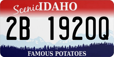 ID license plate 2B1920Q