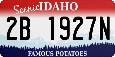ID license plate 2B1927N