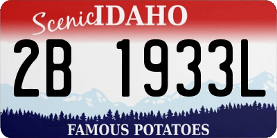 ID license plate 2B1933L