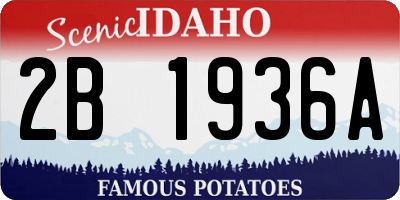 ID license plate 2B1936A