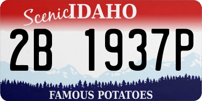 ID license plate 2B1937P