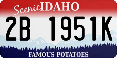 ID license plate 2B1951K