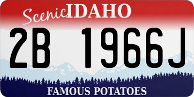 ID license plate 2B1966J