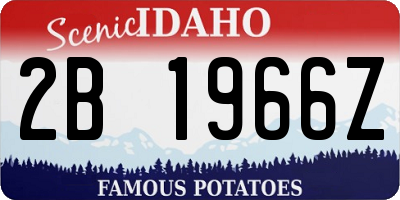ID license plate 2B1966Z