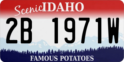 ID license plate 2B1971W