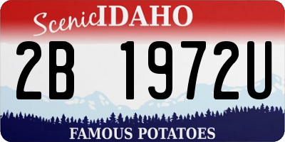 ID license plate 2B1972U