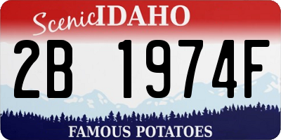ID license plate 2B1974F