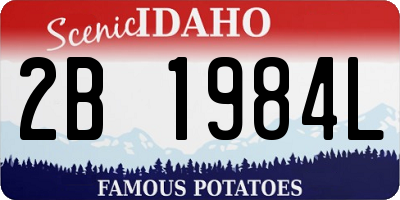 ID license plate 2B1984L