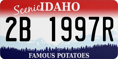 ID license plate 2B1997R