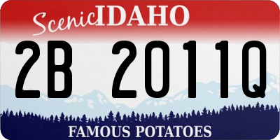 ID license plate 2B2011Q