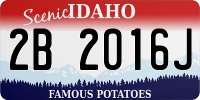 ID license plate 2B2016J