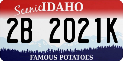 ID license plate 2B2021K