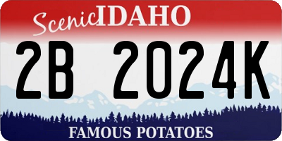 ID license plate 2B2024K