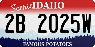 ID license plate 2B2025W