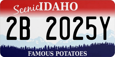 ID license plate 2B2025Y