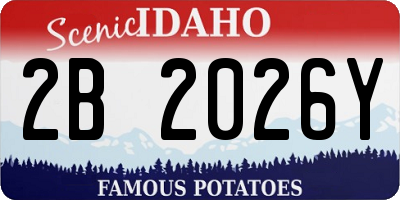ID license plate 2B2026Y