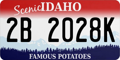 ID license plate 2B2028K